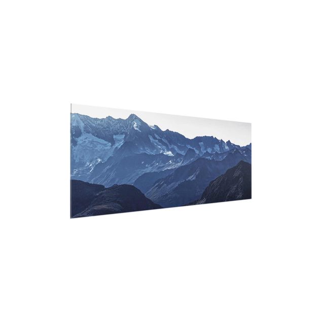 Wanddeko Esszimmer Blaues Bergpanorama