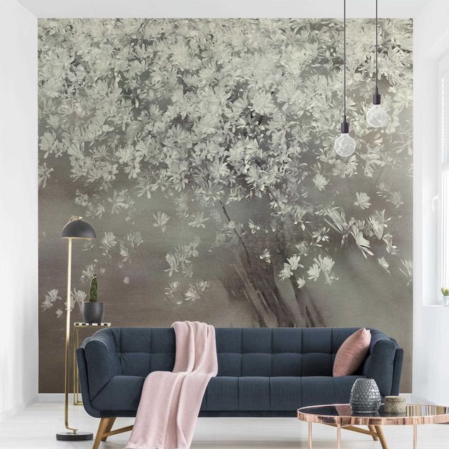 Wanddeko Wohnzimmer Blühender Baum