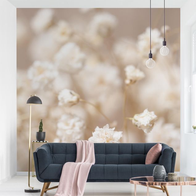 Wanddeko Wohnzimmer Blütenträume in Creme