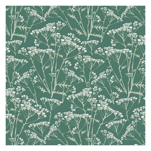 Wanddeko grün Blumenwiesen Muster Grün