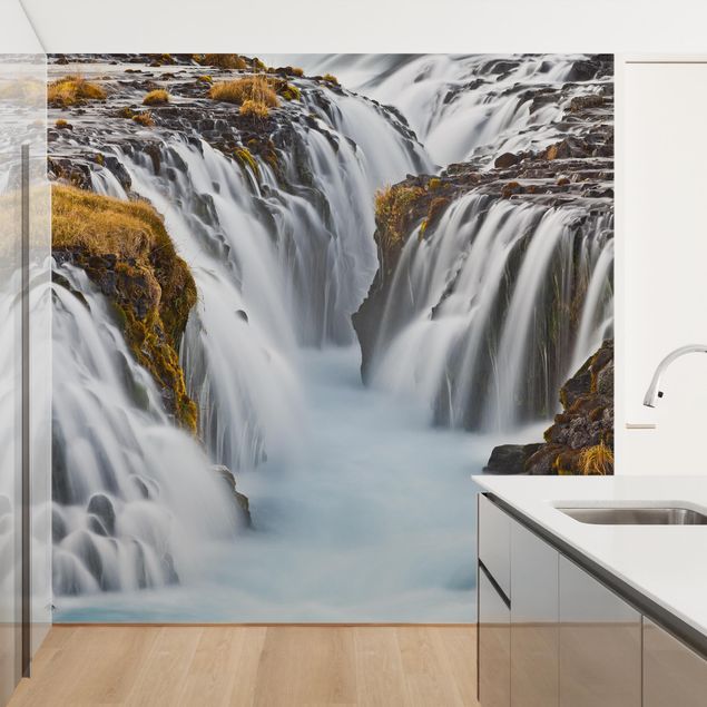 Wanddeko Esszimmer Brúarfoss Wasserfall in Island