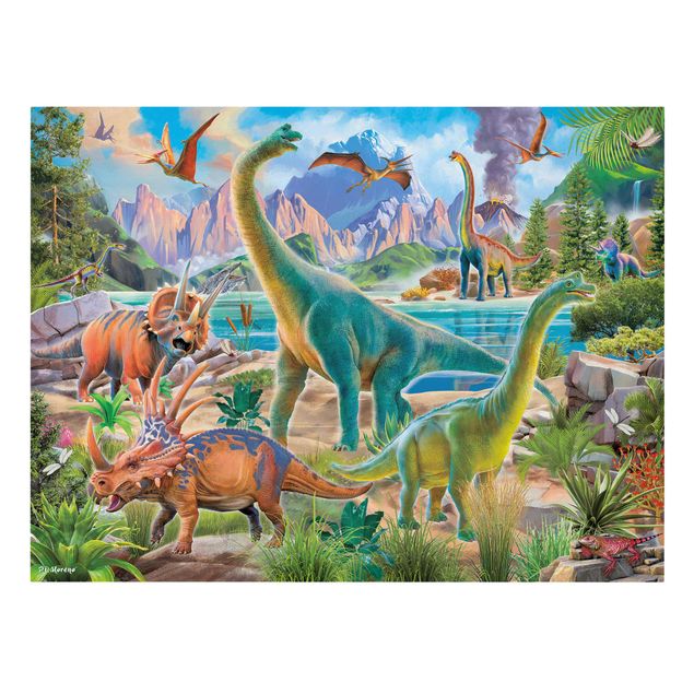 Wanddeko Jungenzimmer Brachiosaurus und Tricaterops