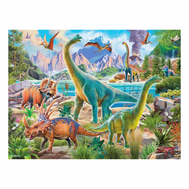 Wanddeko Jungenzimmer Brachiosaurus und Tricaterops