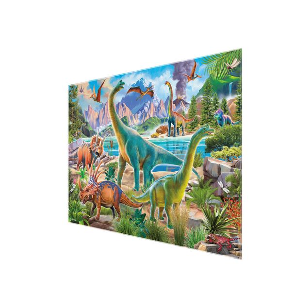 Wanddeko Dinosaurier Brachiosaurus und Tricaterops