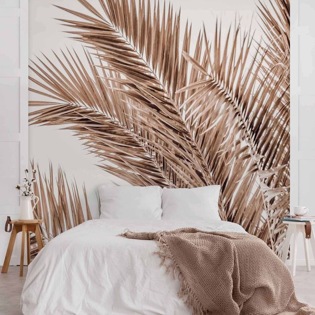 Wanddeko Schlafzimmer Bronzefarbene Palmenwedel