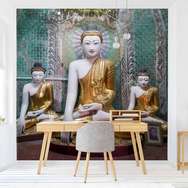 Wanddeko Wohnzimmer Buddha Statuen