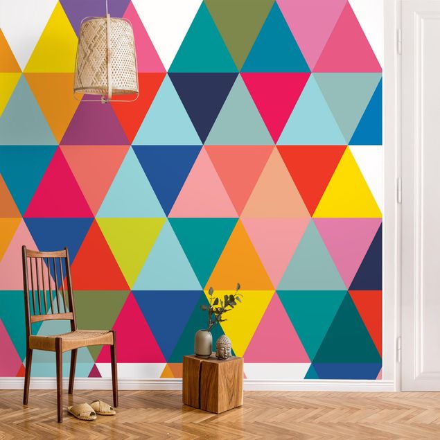 Wanddeko Schlafzimmer Buntes Dreieck-Muster