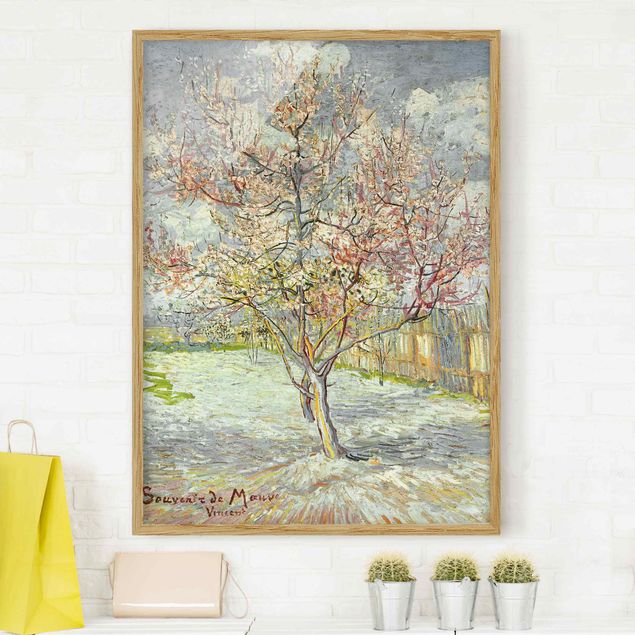 Wanddeko Wohnzimmer Vincent van Gogh - Blühende Pfirsichbäume