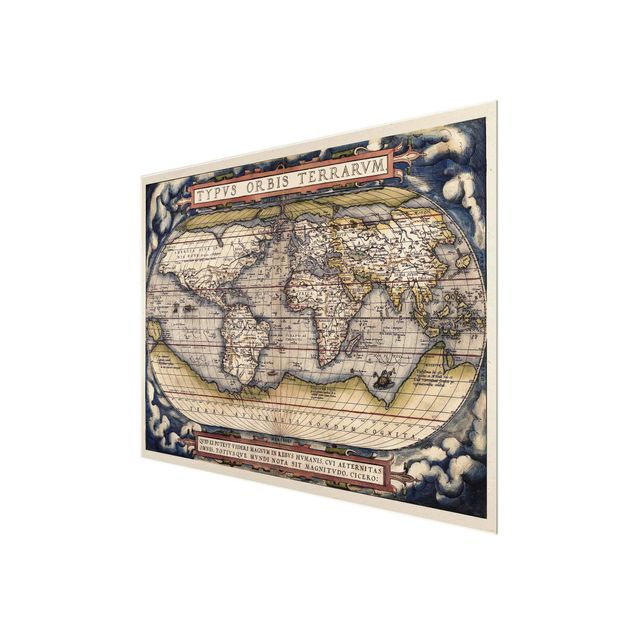 Wanddeko Jugendzimmer Historische Weltkarte Typus Orbis Terrarum