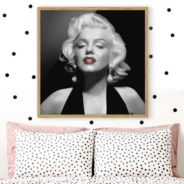 Wanddeko Wohnzimmer Marilyn mit roten Lippen
