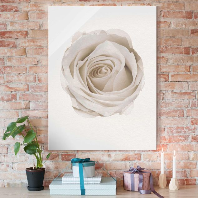 Deko Rose Wasserfarben - Pretty White Rose