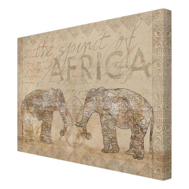 Wanddeko Flur Vintage Collage - Spirit of Africa