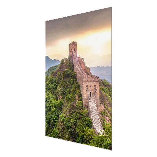 Glasbild Berg Die unendliche Mauer von China