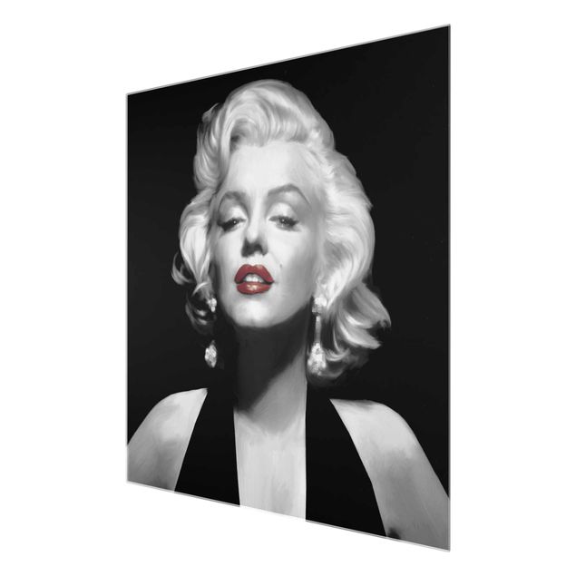 Wanddeko über Sofa Marilyn mit roten Lippen