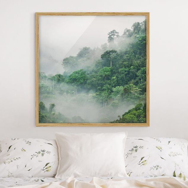 Wanddeko Schlafzimmer Dschungel im Nebel