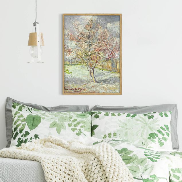 Wanddeko Schlafzimmer Vincent van Gogh - Blühende Pfirsichbäume
