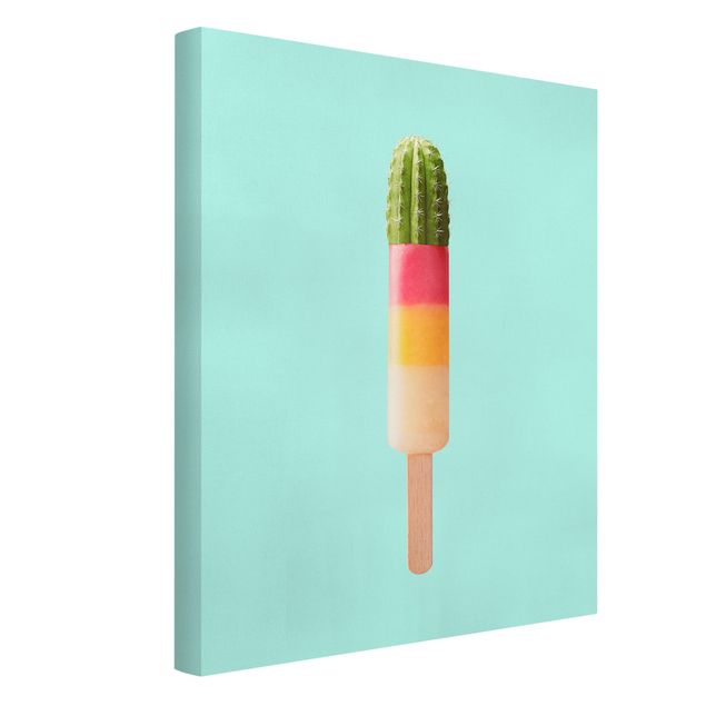 Wanddeko türkis Eis mit Kaktus