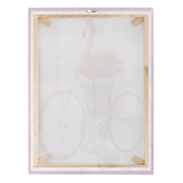 Wanddeko Jugendzimmer Flamingo mit Fahrrad