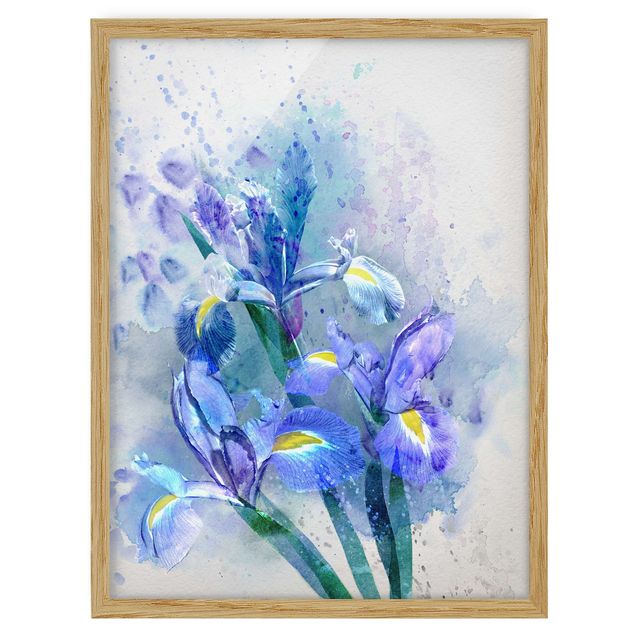 Wanddeko Schlafzimmer Aquarell Blumen Iris