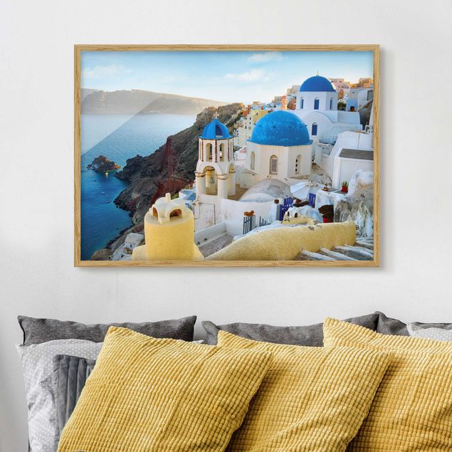 Wanddeko blau Santorini