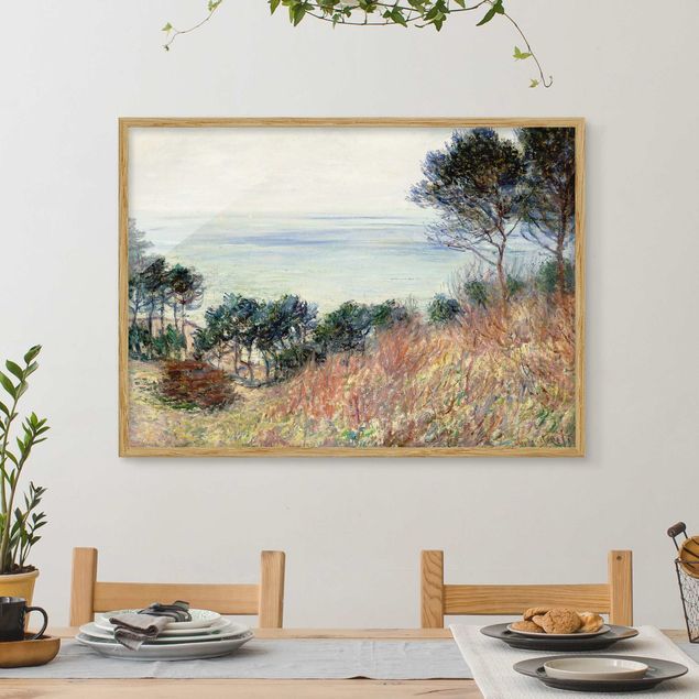 Strandbilder mit Rahmen Claude Monet - Küste Varengeville