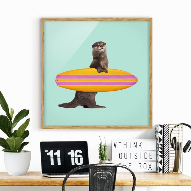 Babyzimmer Deko Otter mit Surfbrett