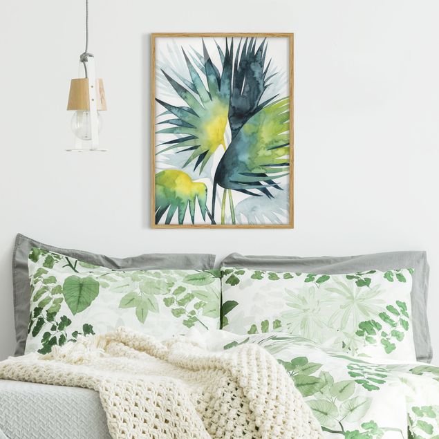 Wanddeko Schlafzimmer Tropisches Blattwerk - Fächerpalme
