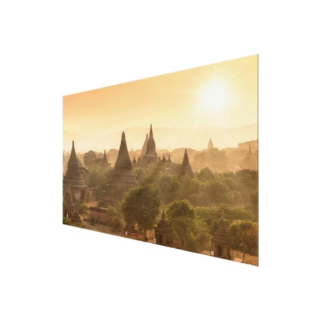 Wanddeko orange Sonnenuntergang über Bagan