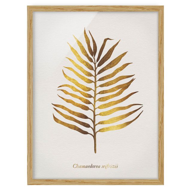 Wanddeko gold Gold - Palmenblatt II