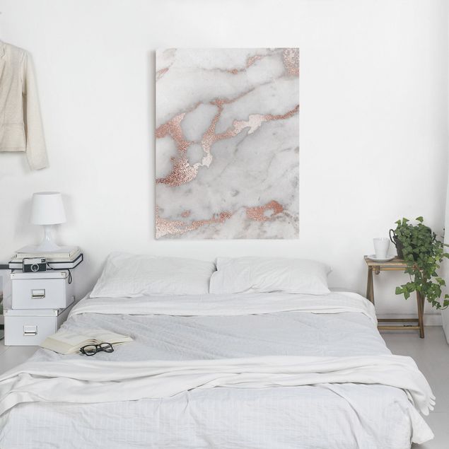 Wanddeko Schlafzimmer Marmoroptik mit Glitzer