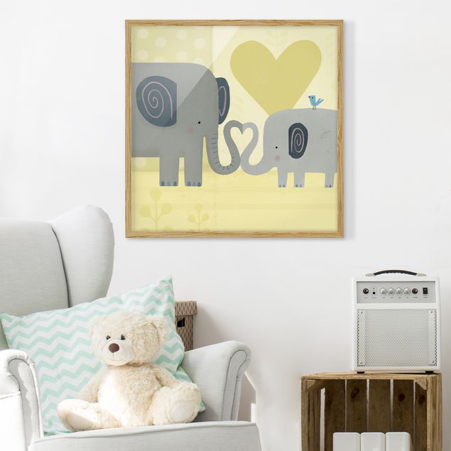Wanddeko Wohnzimmer Mama und ich - Elefanten