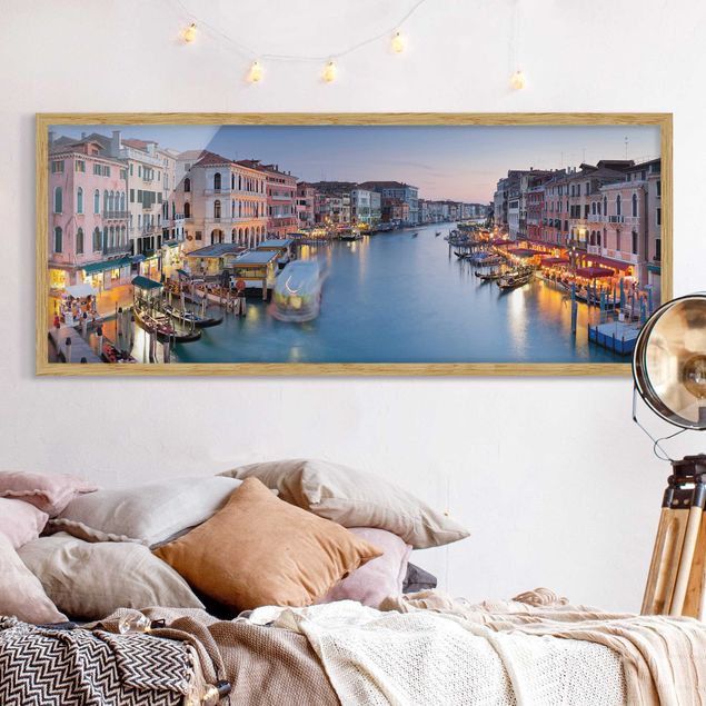 Wanddeko Wohnzimmer Abendstimmung auf Canal Grande in Venedig