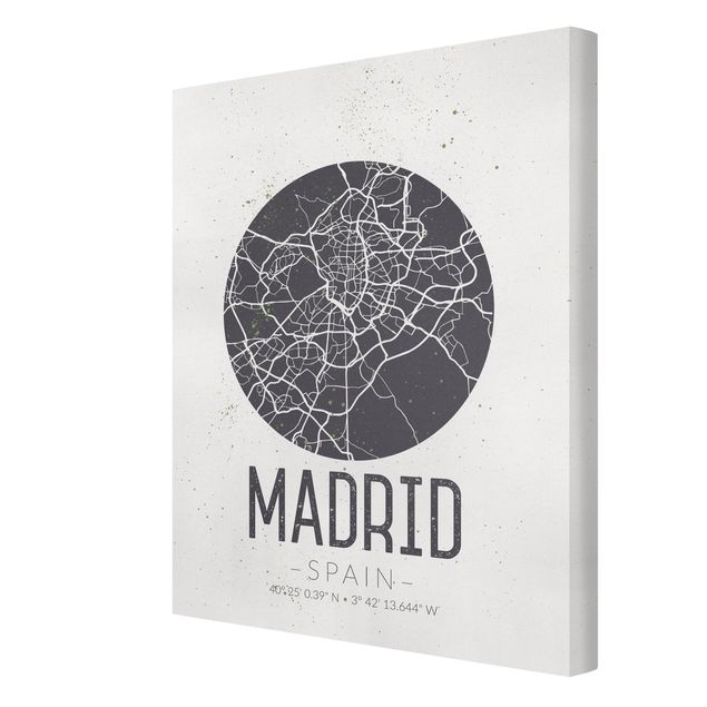 Wanddeko Büro Stadtplan Madrid - Retro