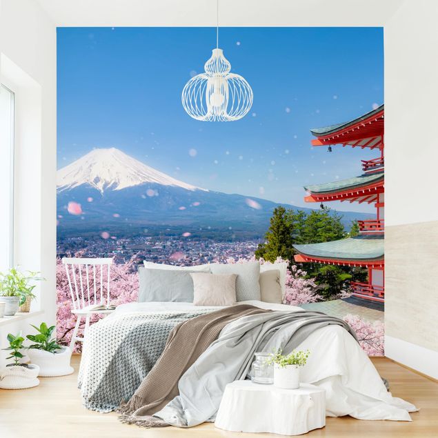 Wanddeko Wohnzimmer Chureito Pagode und Fuji
