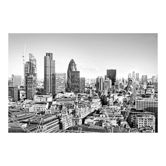 Wanddeko Büro City of London Schwarz-Weiß