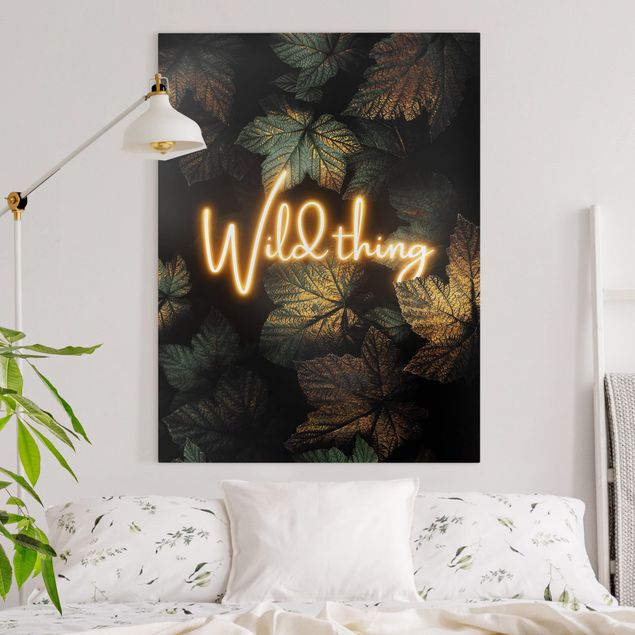 Wanddeko Wohnzimmer Wild Thing goldene Blätter
