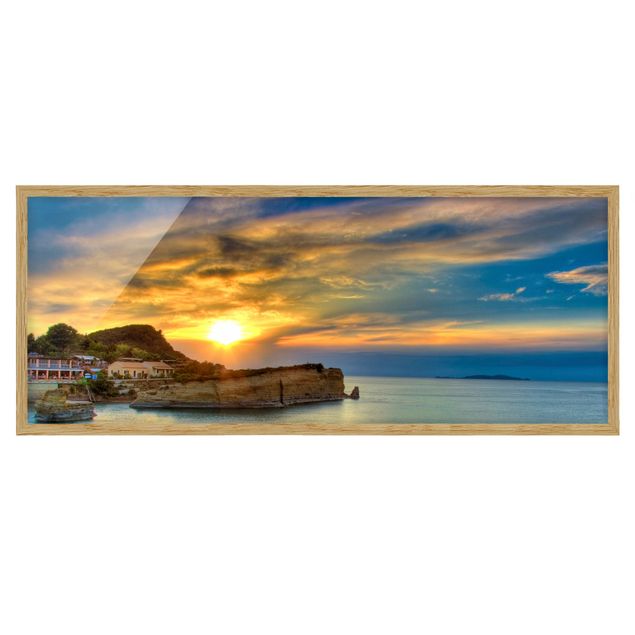 Wanddeko Schlafzimmer Sonnenuntergang über Korfu