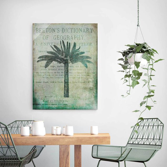 Wanddeko Esszimmer Vintage Collage - Antike Palme