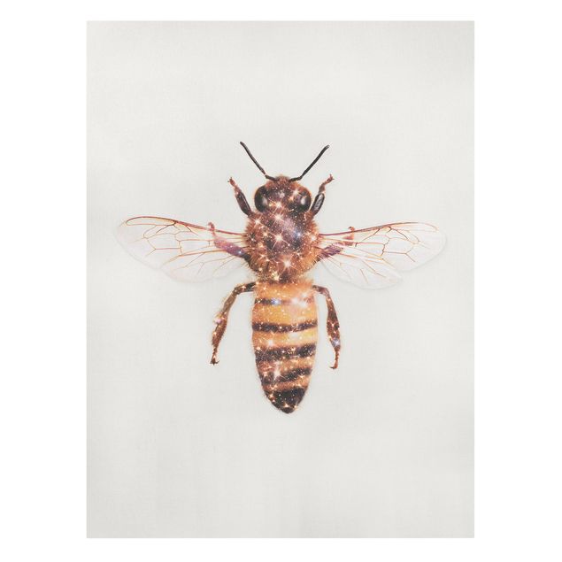Wanddeko Esszimmer Biene mit Glitzer