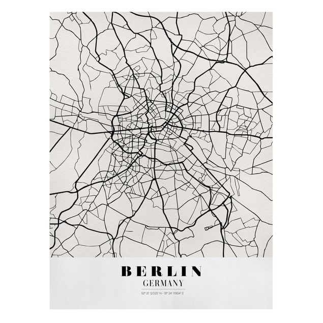 Wanddeko Büro Stadtplan Berlin - Klassik