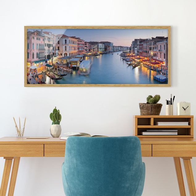 Wanddeko Schlafzimmer Abendstimmung auf Canal Grande in Venedig