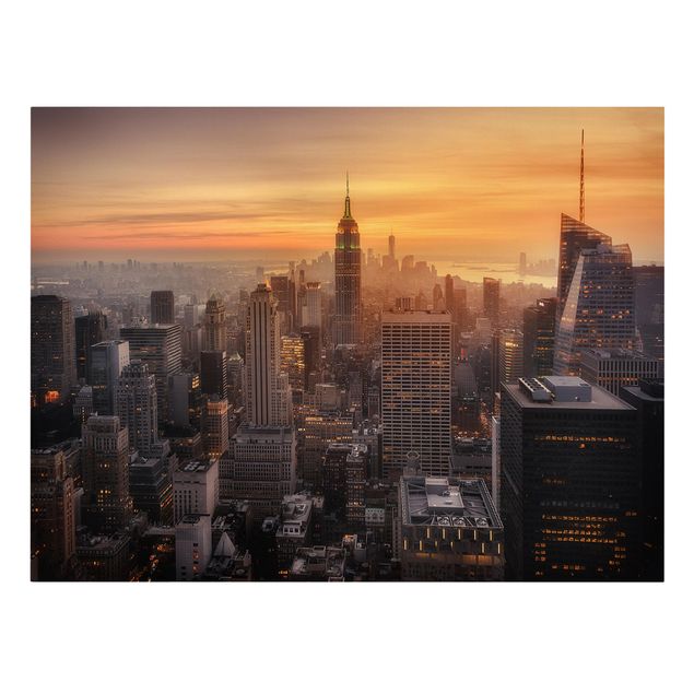 Wanddeko Flur Manhattan Skyline Abendstimmung