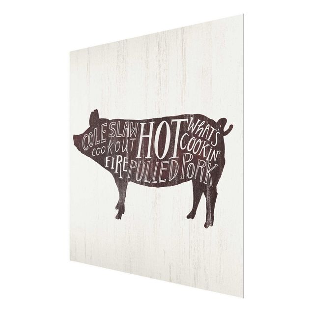 Deko Illustration Bauernhof BBQ - Schwein