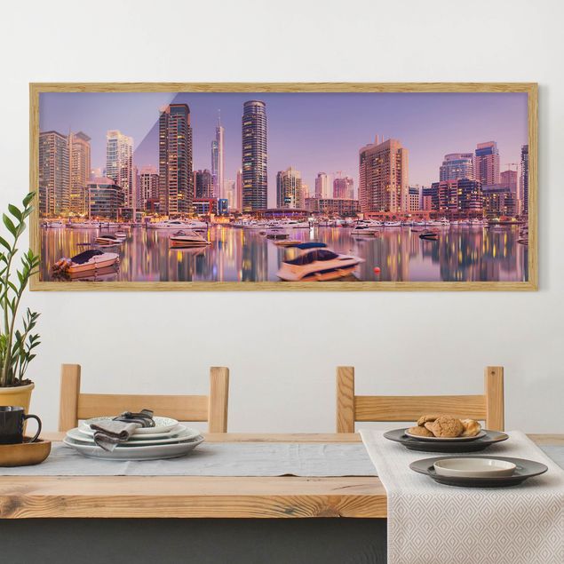 Wanddeko Schlafzimmer Dubai Skyline und Marina