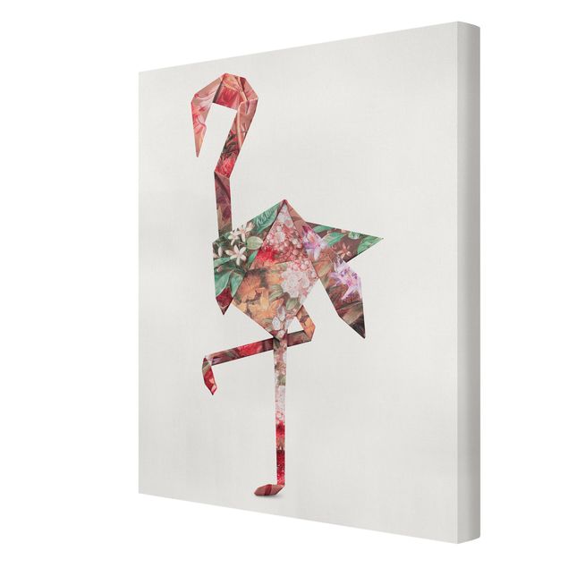 Wanddeko Esszimmer Origami Flamingo