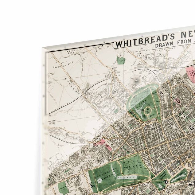 Wanddeko Büro Vintage Stadtplan London