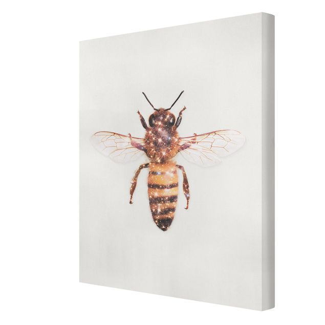 Wanddeko Büro Biene mit Glitzer