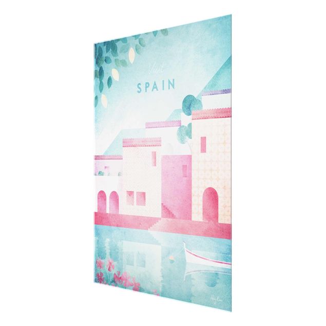 Wanddeko rosa Reiseposter - Spanien