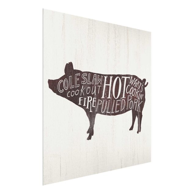 Wanddeko Büro Bauernhof BBQ - Schwein