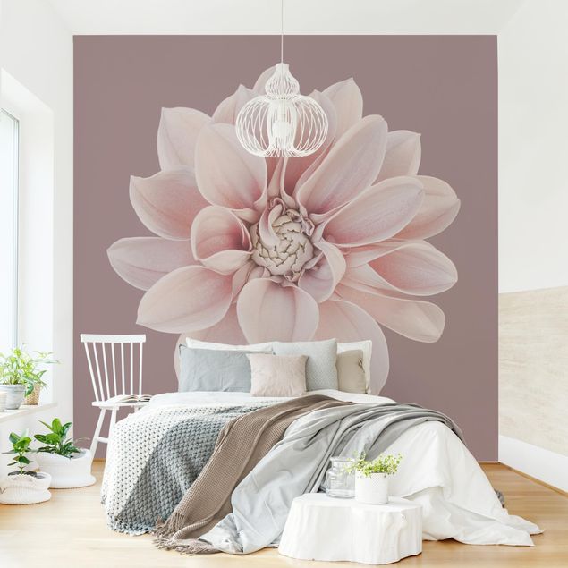Wanddeko Schlafzimmer Dahlie Blume Lavendel Weiß Rosa